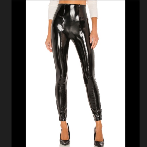 Spanx Faux Patent Leather Leggings in Classic Black sz S #X2 - Picture 1 of 6